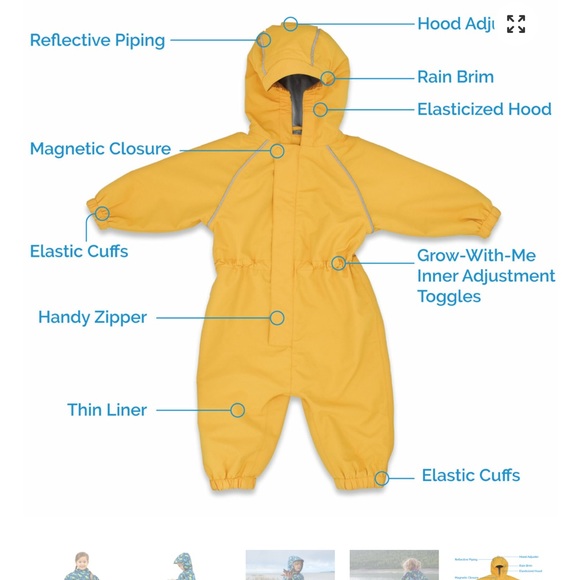Jan and Jul Dinosaur Rainsuit - Picture 2 of 5